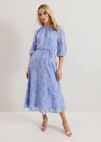 Phase Eight Liona Floral Dress Blue USA | 6749351-TM